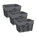 Made4Mansions Small Vintage Grey Wire Grey Liner Basket - Set of 3 MA2568074